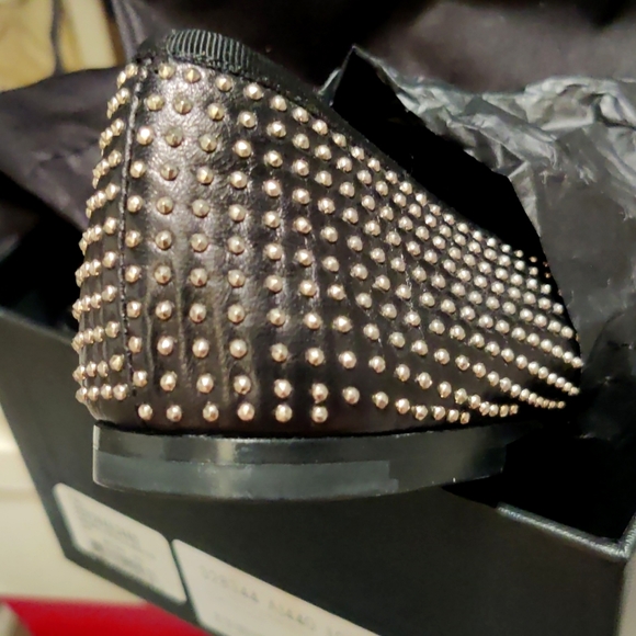 SAINT LAURENT Studded Black Ballet Flats - Picture 6 of 14